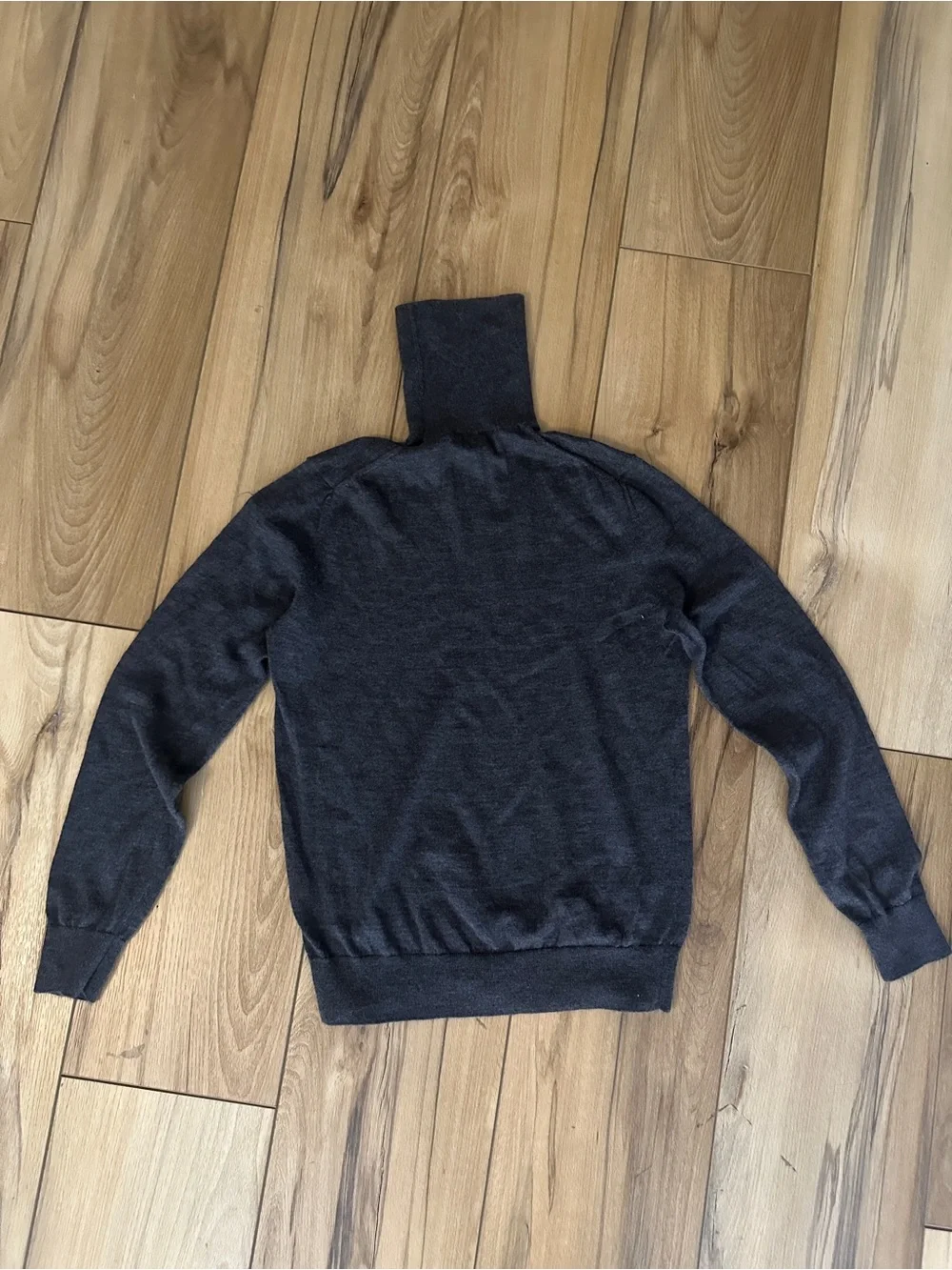 Men's Charcoal Turtleneck Merino Wool Sweater